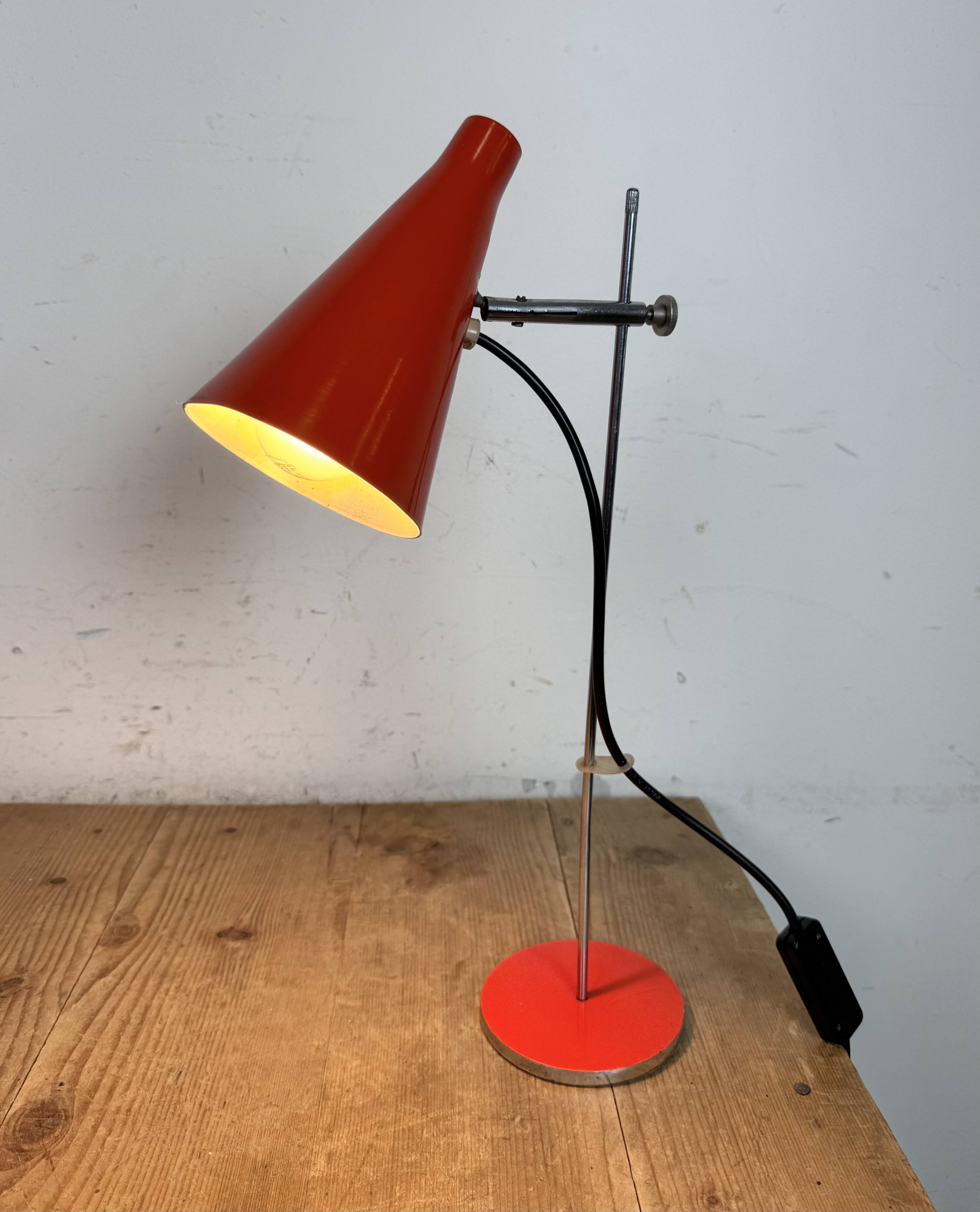 Vintage Red Table Lamp , 1970s