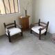 Pair of Dudouyt armchairs from the 1950s, oak.