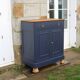 Antique solid wood sideboard – Deep blue & wooden top