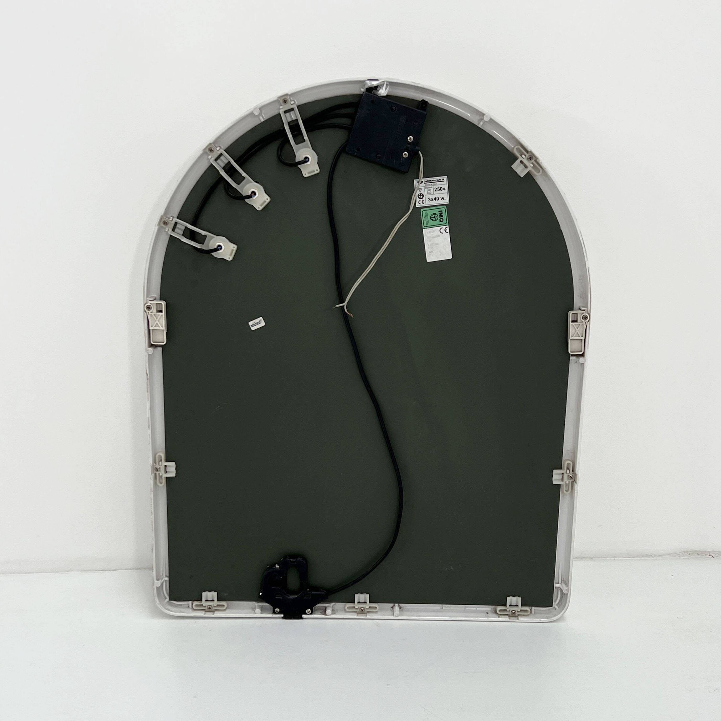 Miroirs à ampoules en plastique blanc par Carrara & Matta, 1970