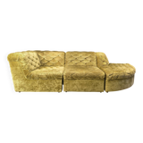 Vintage velvet modular sofa by Laauser, 1970s