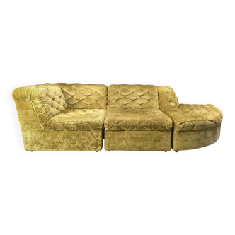 Vintage velvet modular sofa by Laauser, 1970s