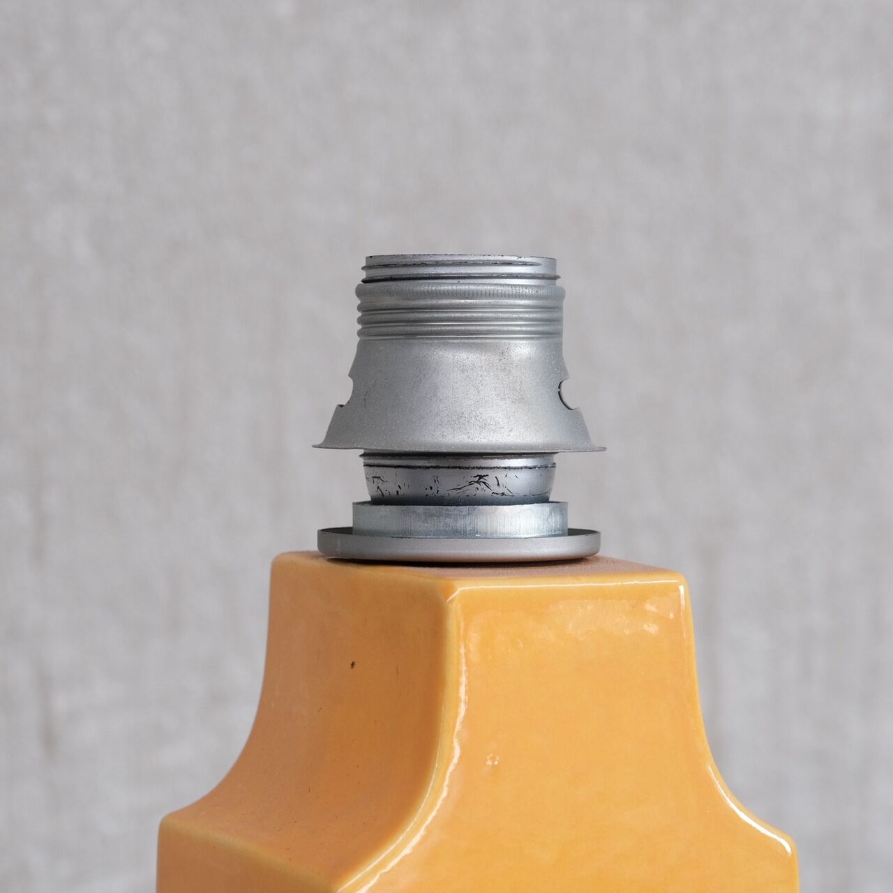 Single Pop Yellow Ceramic Mid-Century Belgium Table Lamp