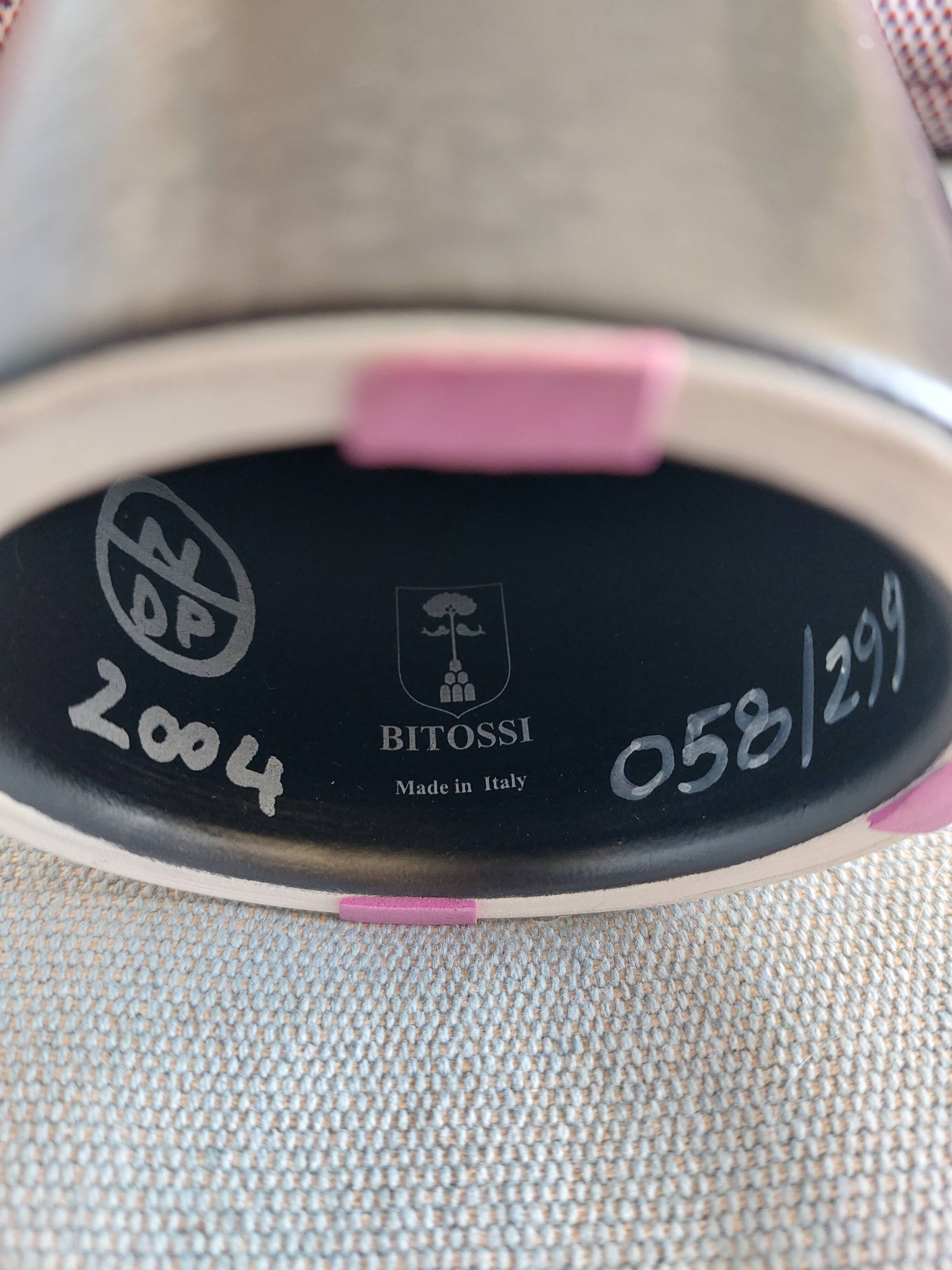 Ceramic vase brand Bitossi, designer: Du Pasquier, numbered vase