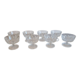 Set of 8 glass cups by Arcoroc