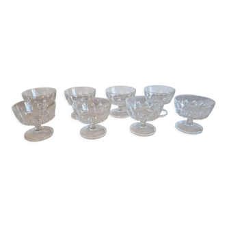 Set of 8 glass cups by Arcoroc