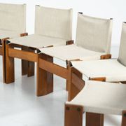 Set of 12 Monk dining chairs by Afra & Tobia Scarpa for Molteni, 1970s.