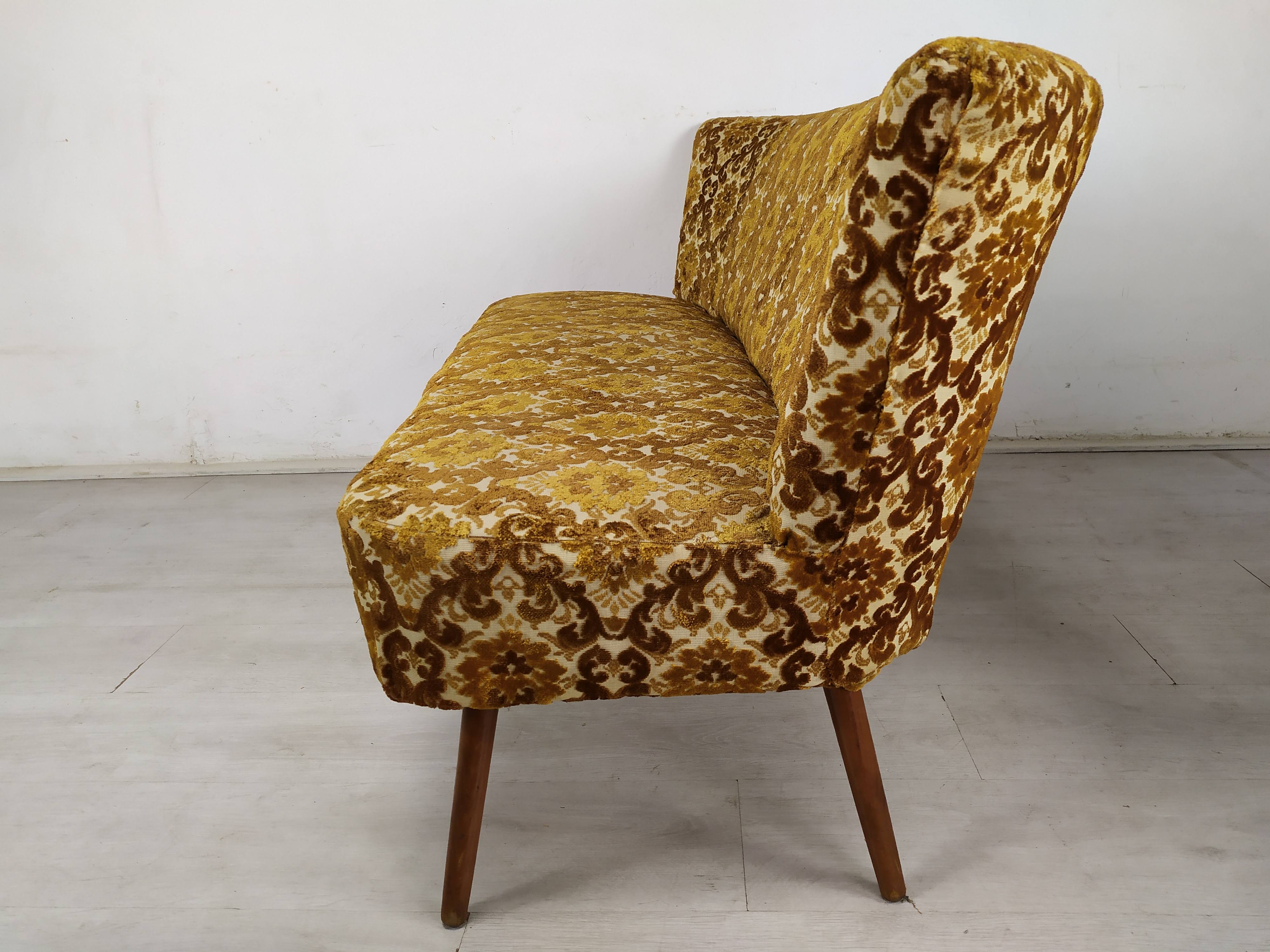 Bench and 2 vintage cocktail armchairs