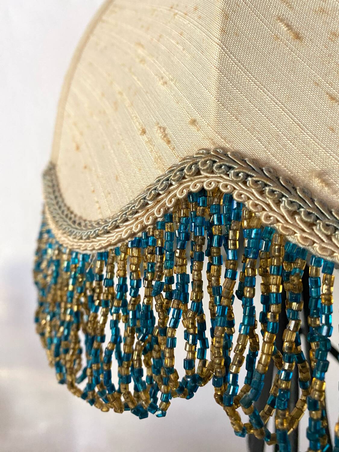 Retro wrought iron and pearl lamp