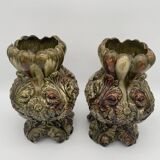 Paire de vase en barbotine ancien