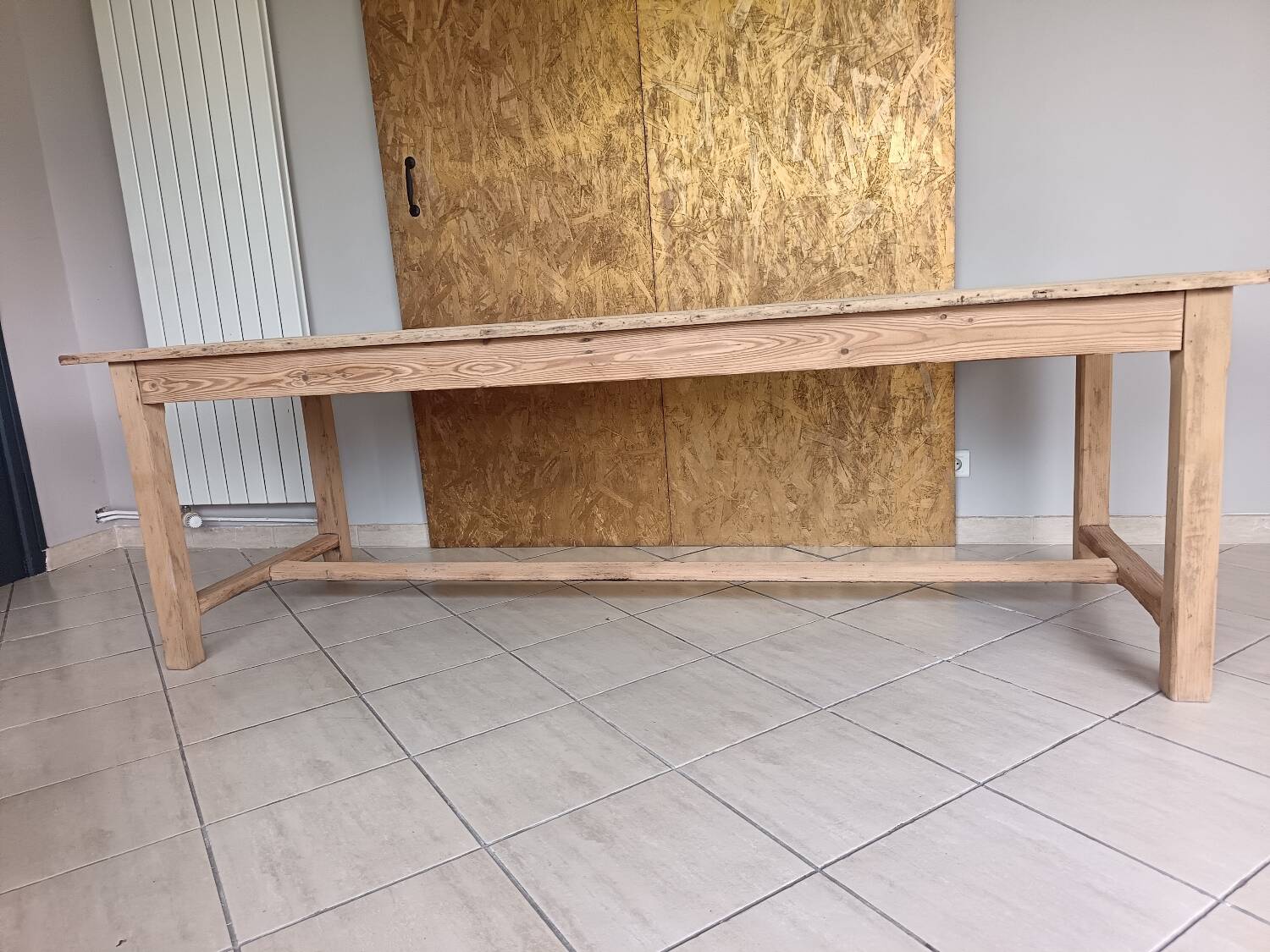 Renovated solid wood farmhouse table