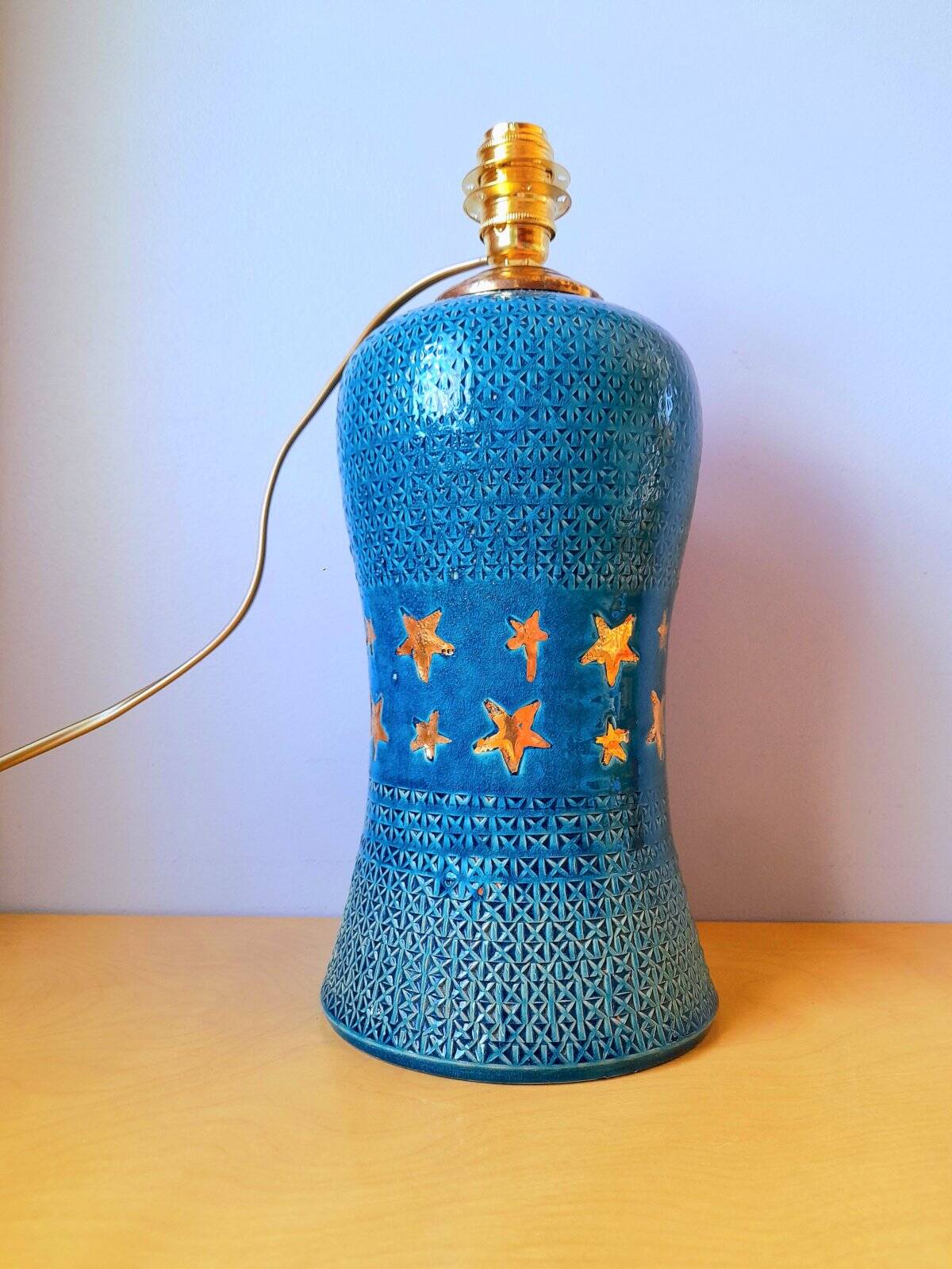 Starry ceramic lamp A. Rousset 1950