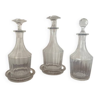 Set of 3 baccarat carafes