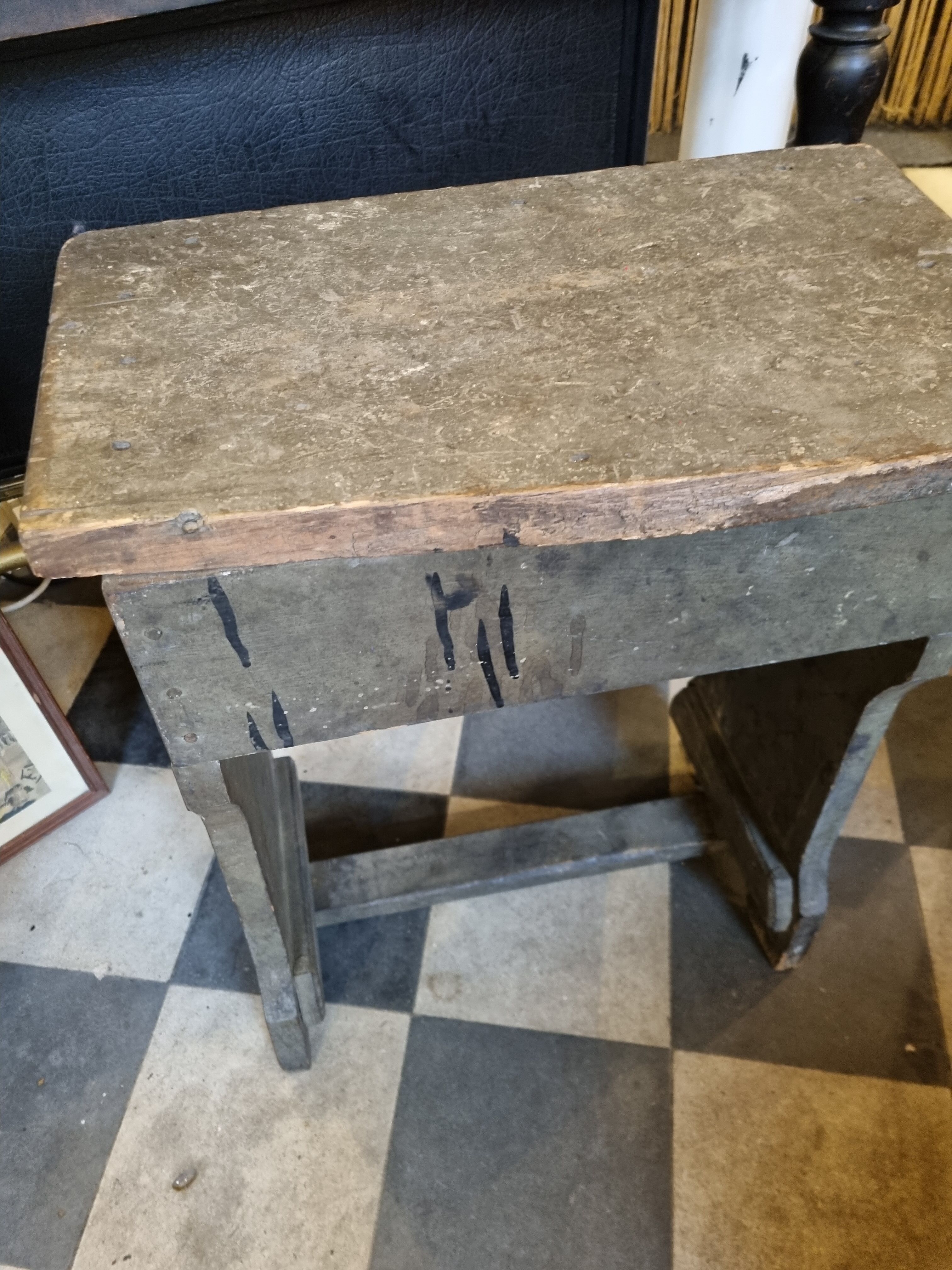 Rustic wooden bedside table