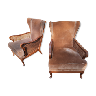 Set of 2 english canne chairs