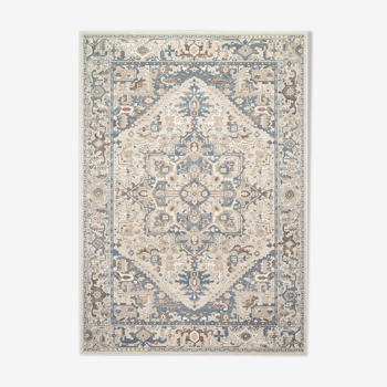 Beige and blue 2x3 m KAMA oriental carpet