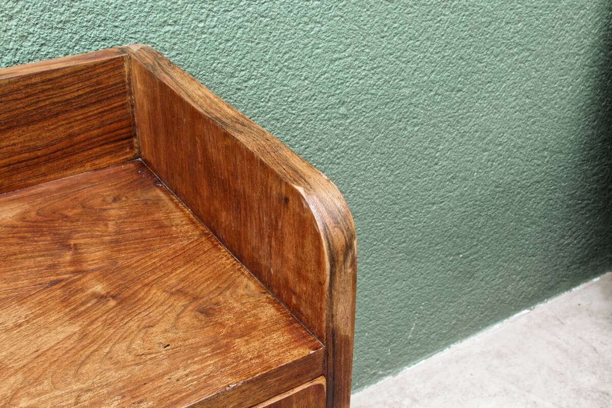 Bedside table, 1950s, walnut veneer.