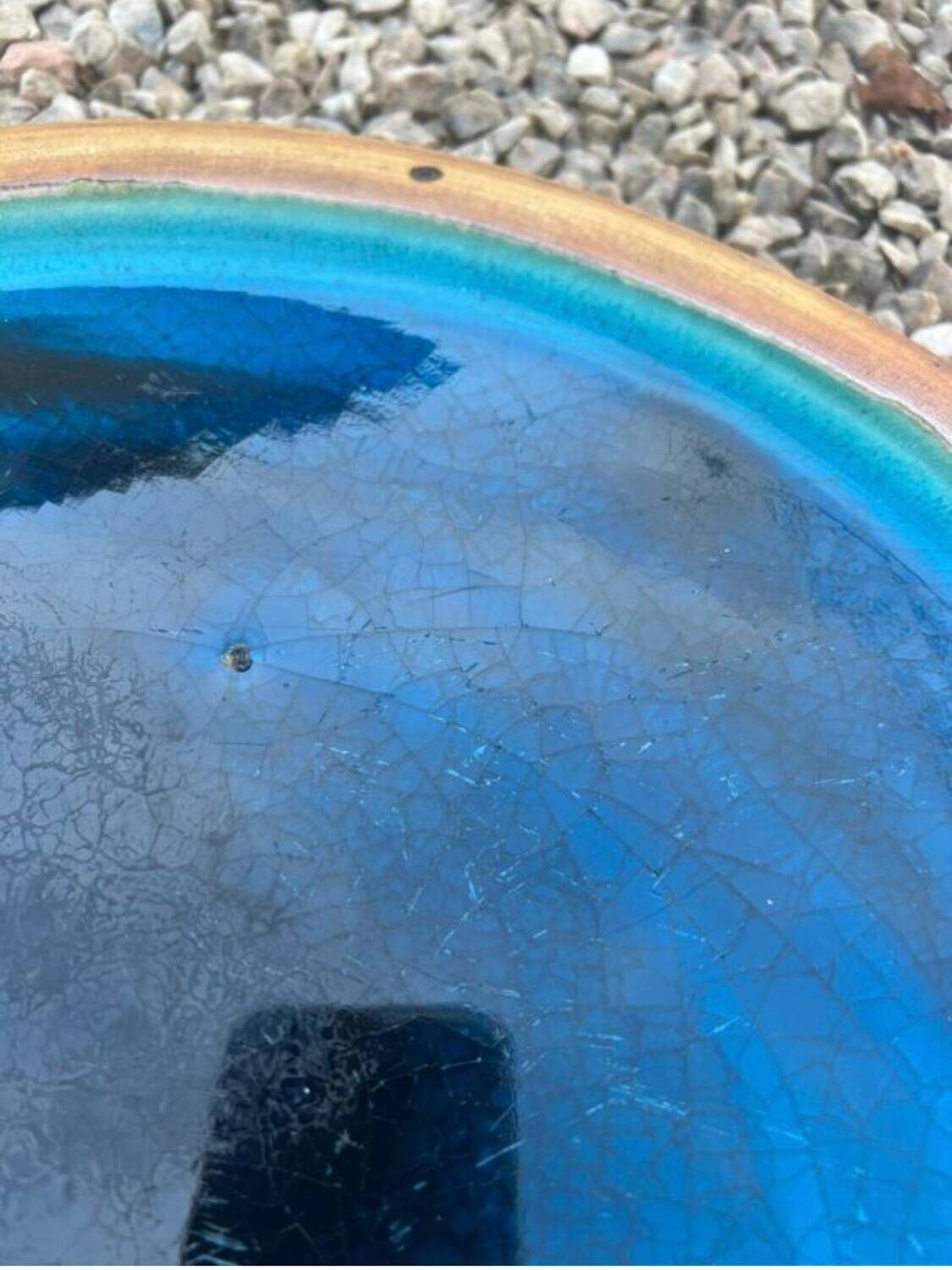 Plat à tarte bleu lagon Poterie La Colombe