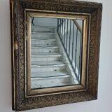 Antique wooden and gilded stucco mirror