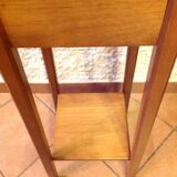 Square plant holder in light wood / 70s-80s