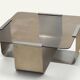 Brushed steel and smoked glass coffee table, by François Monnet – 1970s