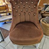 Fauteuil crapaud  capitonné 1970