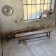 Set of two rustic oak farm benches 2m