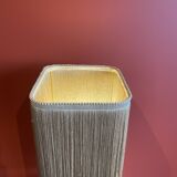 Base stuck blue beige marble-plaster, fringed lampshade Houles, 21st century.