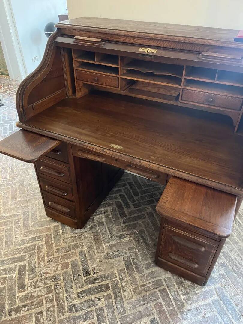 Antique directors oak roll top desk