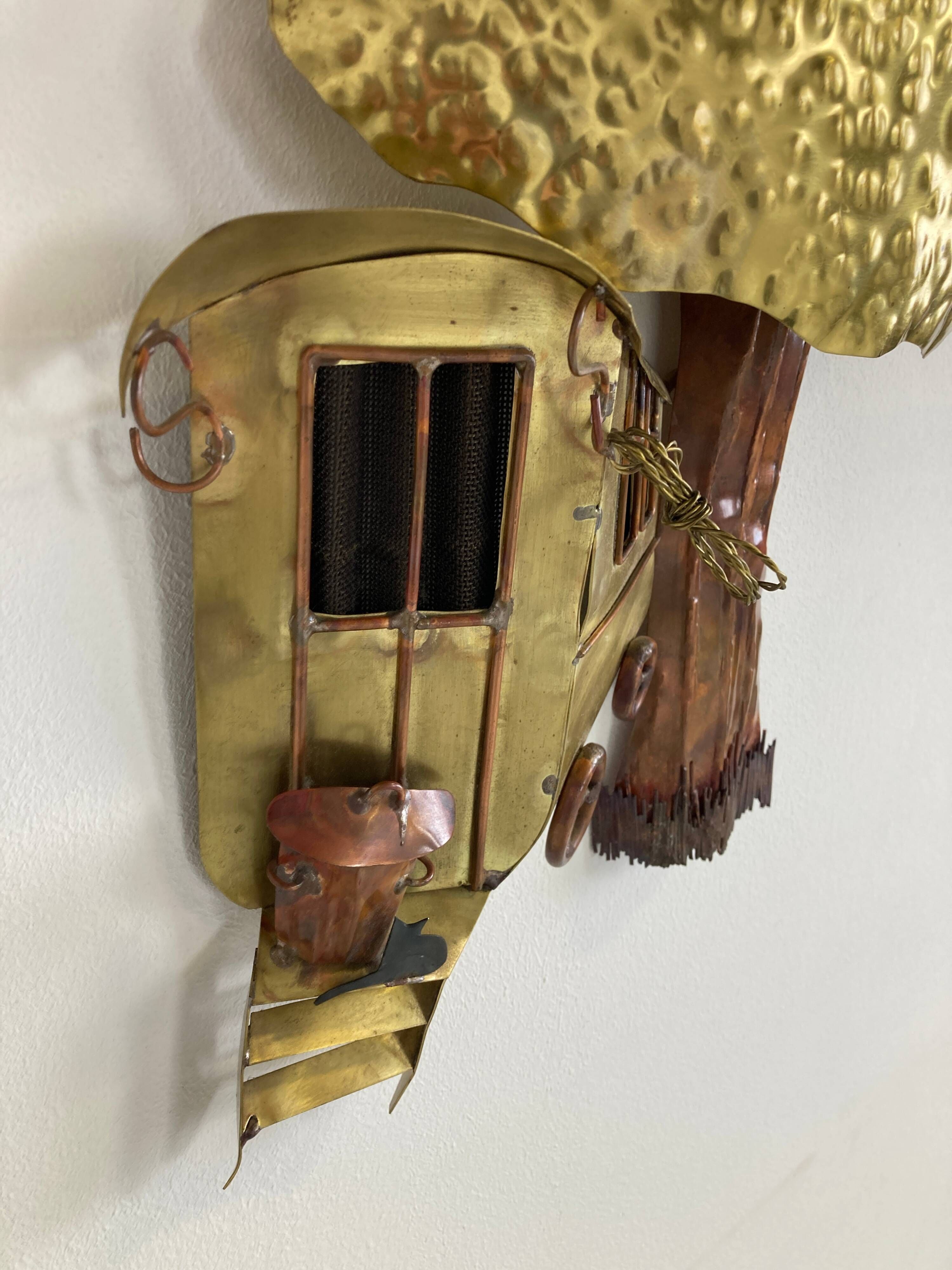 Copper tree wall sculpture by Daniel D'Haeseleer, 1970s