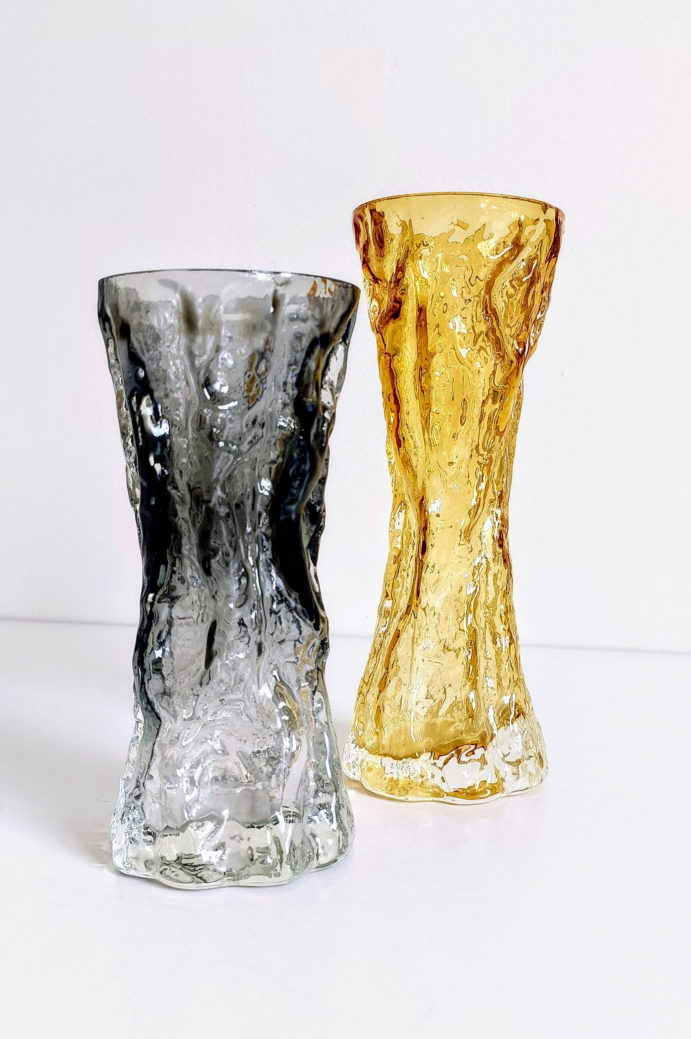 1970s Brutalist Art Glass Vases by Kurt Wokan, Handmade in Germany