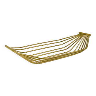 Large fruit basket in Austrian brass wire, mid-century, Carl Aubock style, 1950.