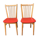 Paire chaise bistrot Skaï rouge ep 60