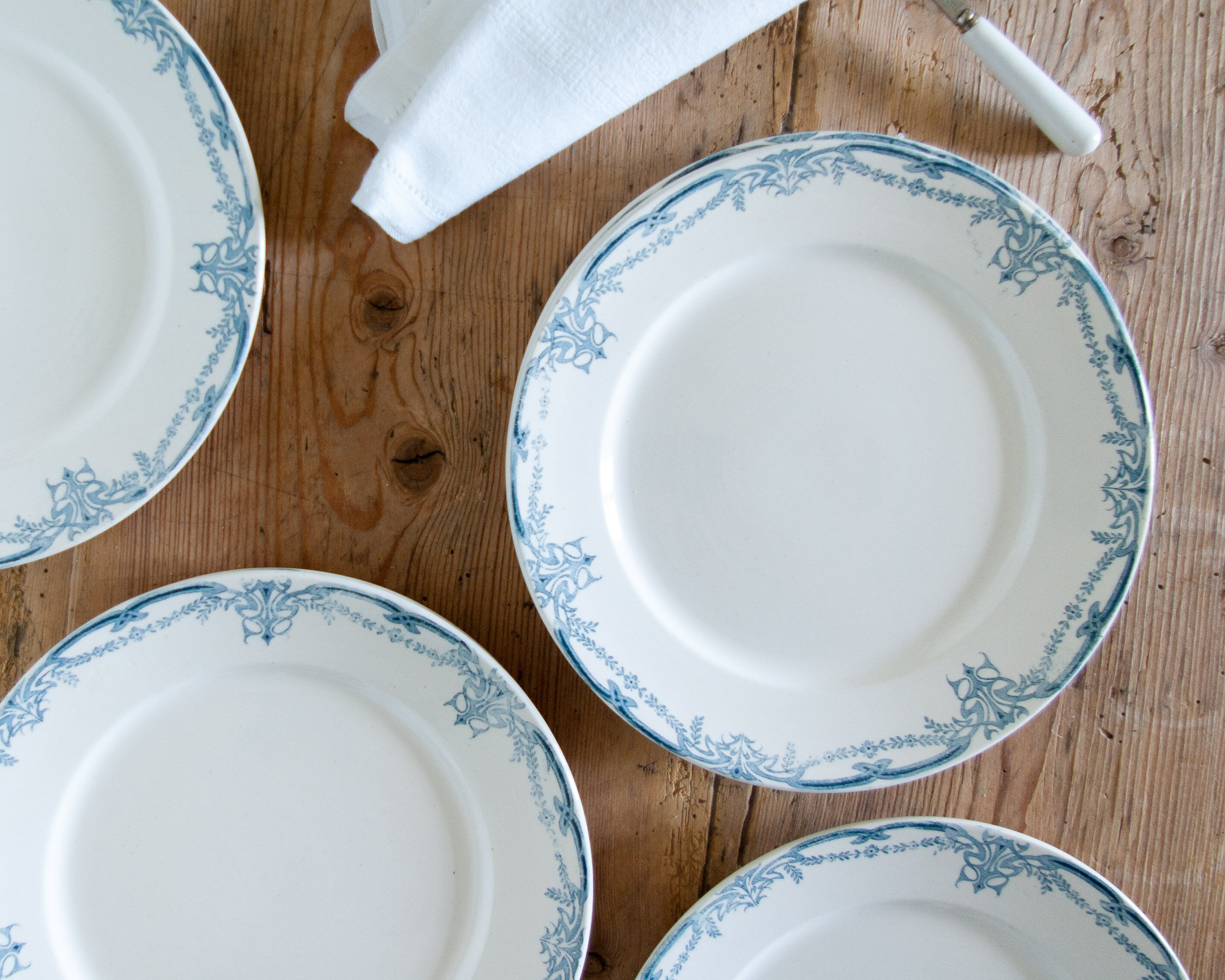 Antique dessert plates-iron ground