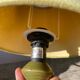 Italian green turned wood lamp, 1980