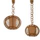 Mid-Century Globe Pendant Lamps, Bamboo & Rattan, c. 1960s