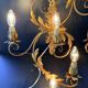 Pair of Golden Florentine Wall Lights 1950s 1960s Hollywood Regency 7 Lights