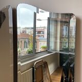 Pair of bevelled mirrors 44.5x168 cm