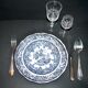Series of 6 plates in Lunéville earthenware decoration English country - picnic in the countryside