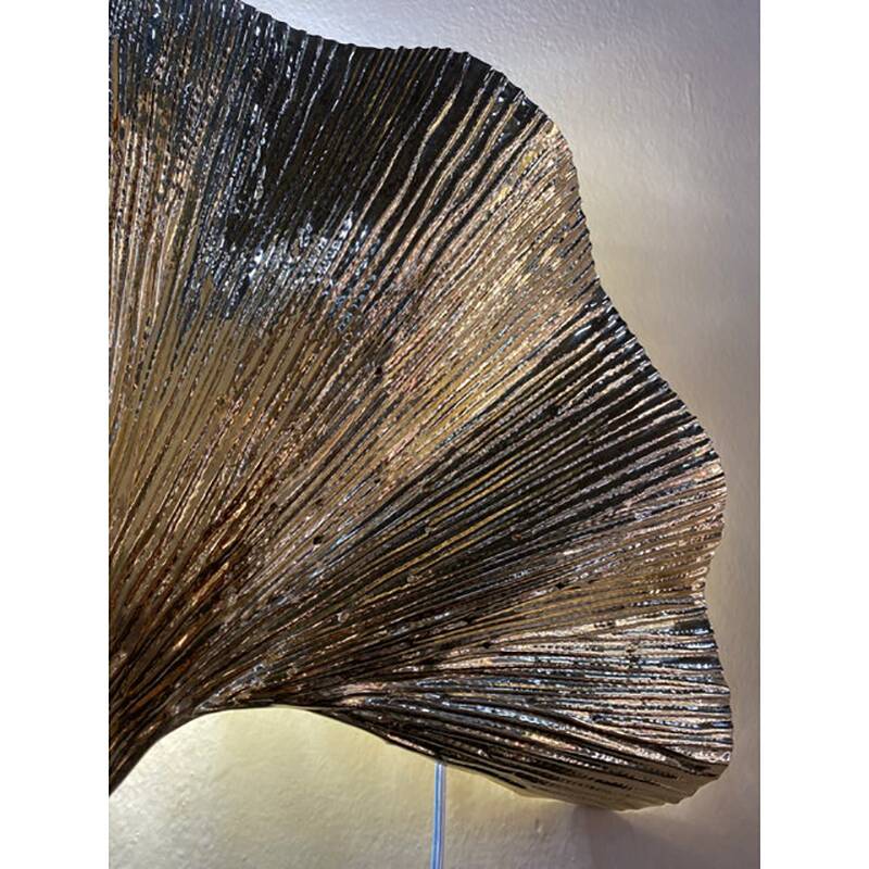 Set of 2 Contemporary Italian Brass Leaf Wall Sconce by Simoeng