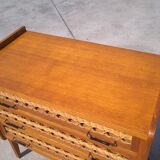 Commode rotin et chêne