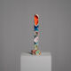 Sculpture en bois polychrome abstraite, attribuée à Ivan Stoyanov, Bulgarie, 1981