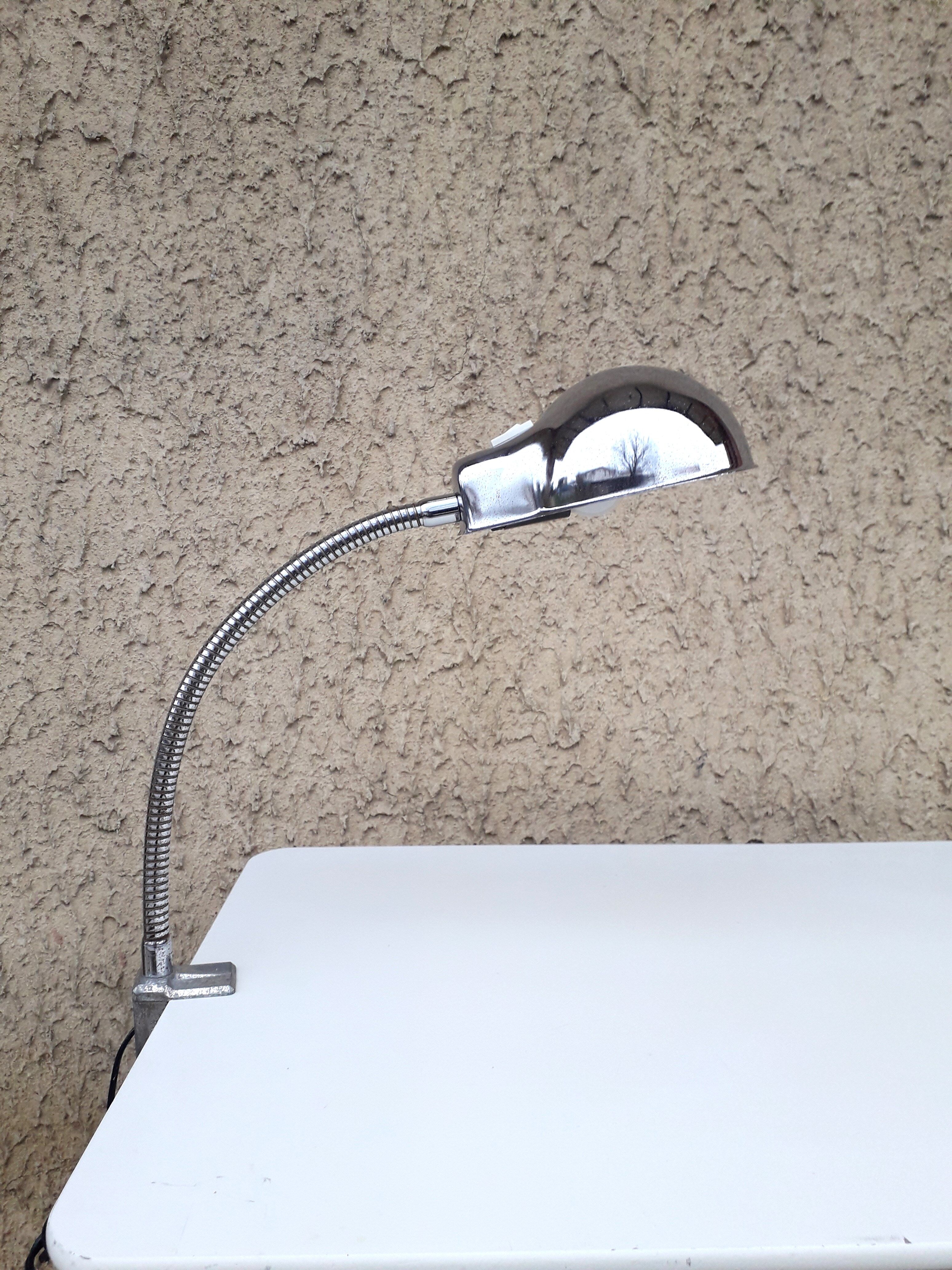 Italian industrial lamp RIMSA - Chrome metal - 1960