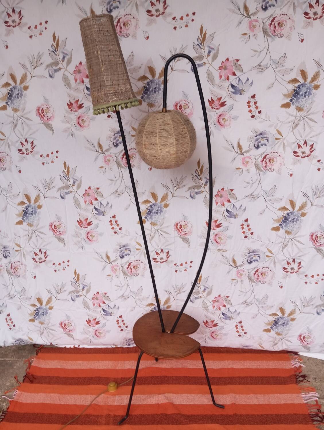 Lampadaire à deux lumières vintage années 50/60