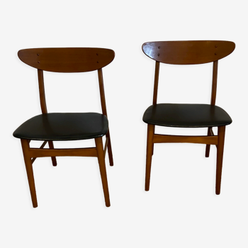 Paire chaise design scandinave ep 50-60 Farstrup Mobler