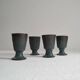 Set von 4 holländischen Mid Century Studio Pottery Bechern