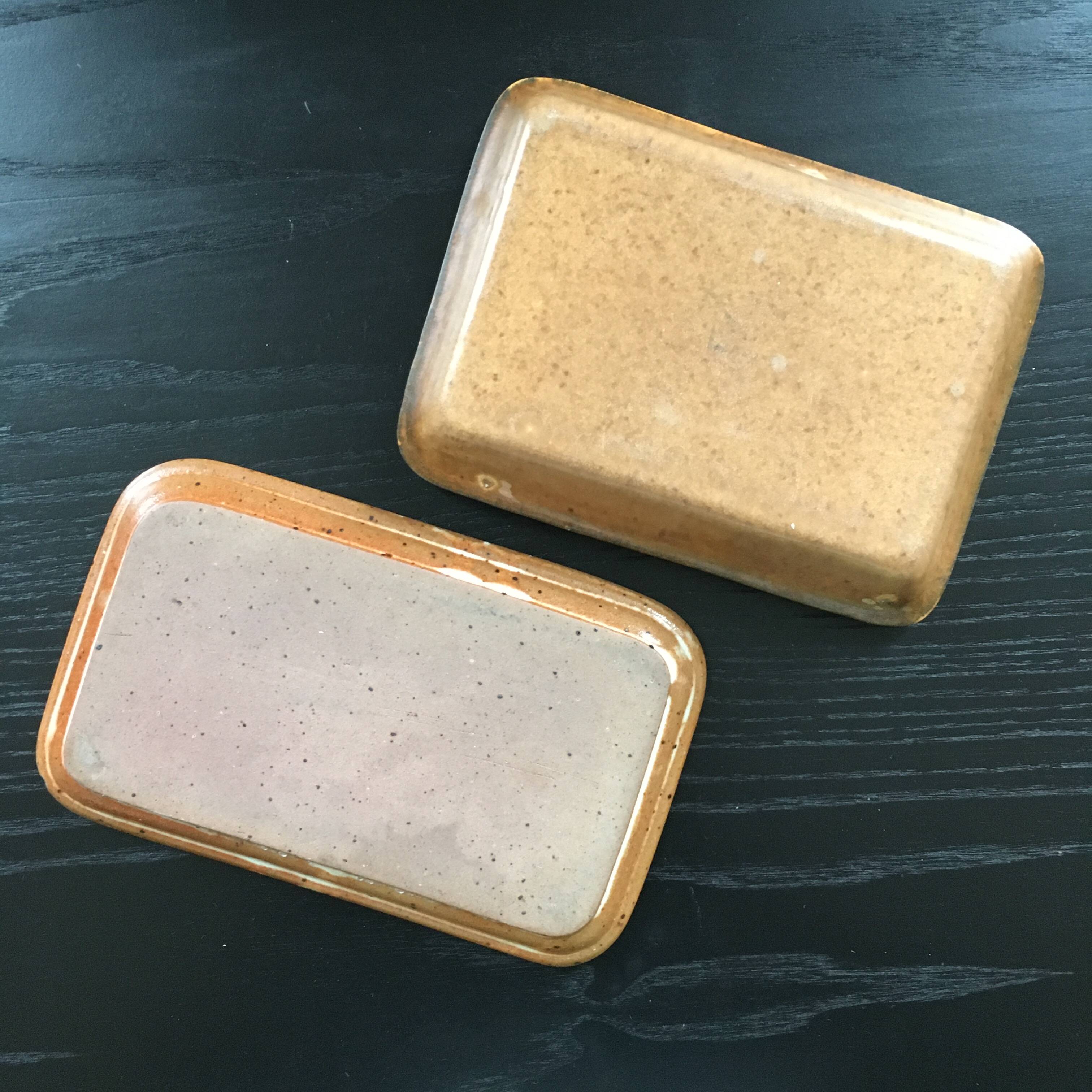 Set of 2 antique butter dishes