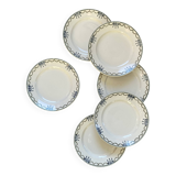 Lot de 6 assiettes dessert faïence ancienne Saint Amandinoise vintage