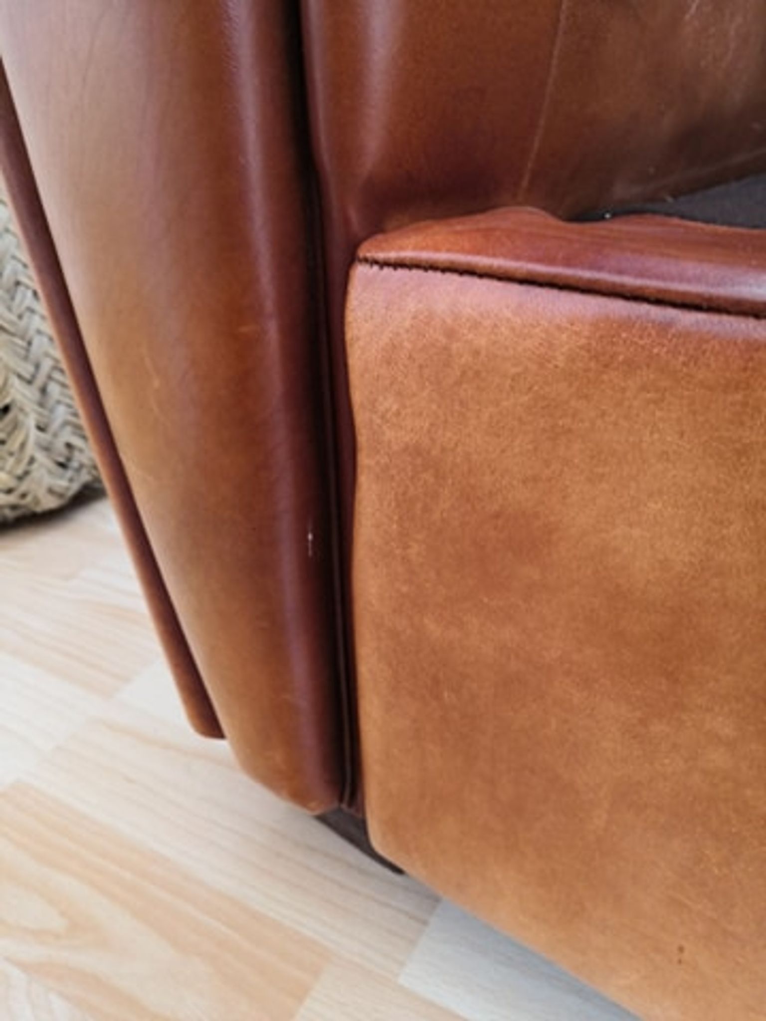 Tawny vintage leather club chair