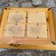 Plateau de service rectangulaire vintage en bois massif 4 compartiments